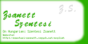 zsanett szentesi business card